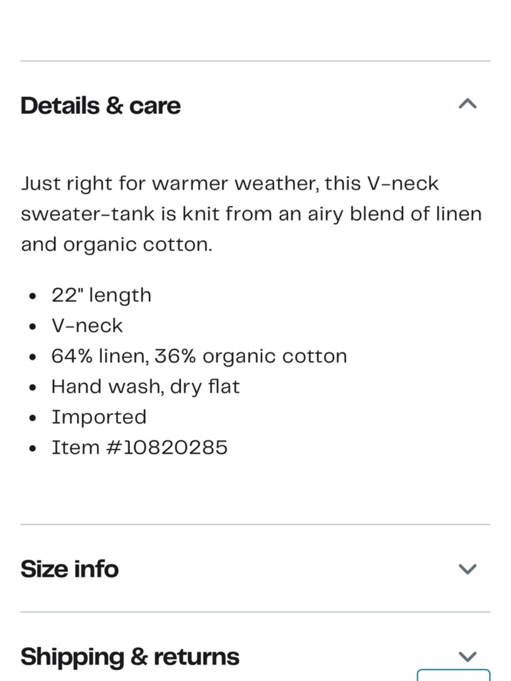 NEW💚💚Faherty Miramar Linen & Organic Cotton V-Neck Sweater Tank Deep Jungle - Picture 4 of 4